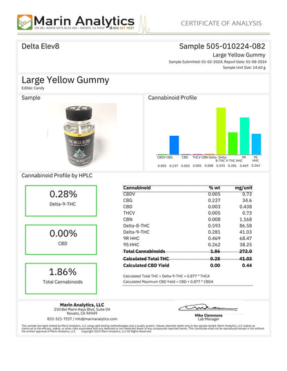 Delta Elev8- 225mg MEGA Live Rosin Gummies from Elev8 at Elevate Evolution- Grab yours today for $49.99! 