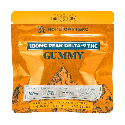 Hometown Hero Delta-9 Peak 100mg Live Rosin Gummy from Hometown Hero at Elevate Evolution- Grab yours today for $19.99! 