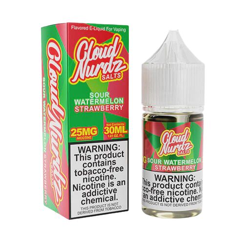 Cloud Nurdz Salts Sour Watermelon Strawberry 30ml from Cloud Nurdz at Elevate Evolution- Grab yours today for $18.49! 