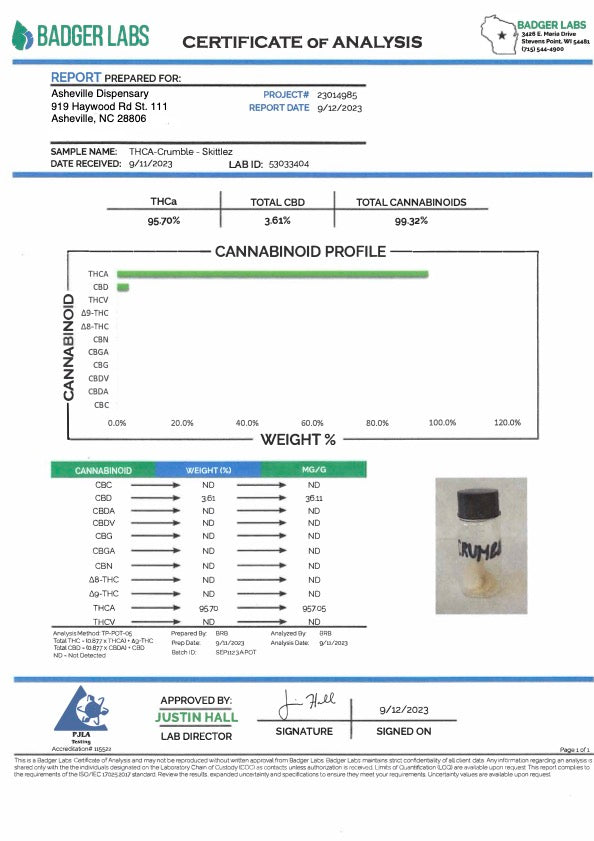 Asheville Dispensary THC-A Crumble 1G from Asheville Dispensary at Elevate Evolution- Grab yours today for $32.99! 