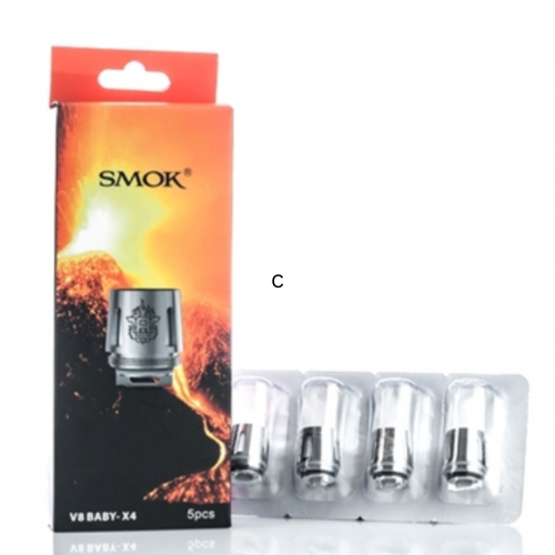 SMOK V8 Baby Coils   X4 0.15Ω- 5 pack from SMOK at Elevate Evolution- Grab yours today for $12.99! 