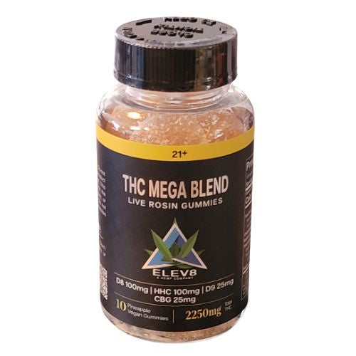 Delta Elev8- 225mg MEGA Live Rosin Gummies from Elev8 at Elevate Evolution- Grab yours today for $49.99! 
