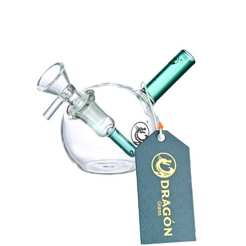 Dragon Glass Mini Water Pipe With Globe Body & Inclined Neck - Assorted Colors from Dragon Glass at Elevate Evolution- Grab yours today for $32.99! 