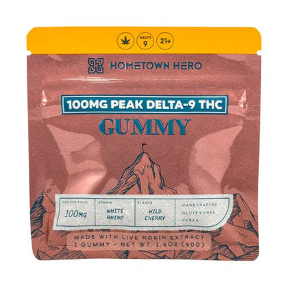 Hometown Hero Delta-9 Peak 100mg Live Rosin Gummy from Hometown Hero at Elevate Evolution- Grab yours today for $19.99! 