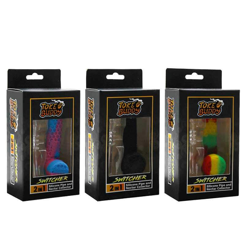 Toke Buddy Switcher 2-in-1 Silicone Pipe and Nectar Collector from Toke Buddy at Elevate Evolution- Grab yours today for $19.99! 